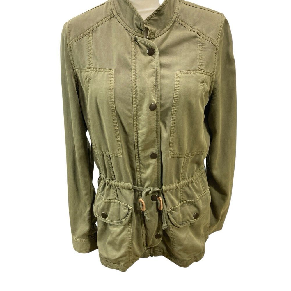 HINGE Nordstrom Olive‎ Green Utility Jacket Women's Size Small Adjustable Waist